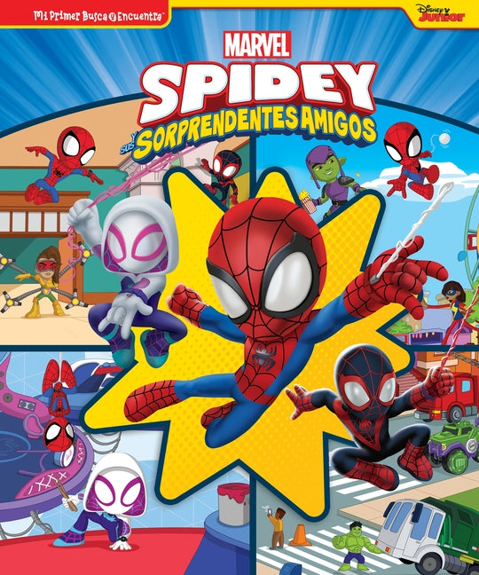 Book cover for Spidey Y Sus Sorprendentes Amigos (Spidey and His Amazing Friends): Mi Primer Busca Y Encuentra (First Look and Find)