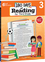 Book cover for 180 Days of Reading for Third Grade: Practice, Assess, Diagnose