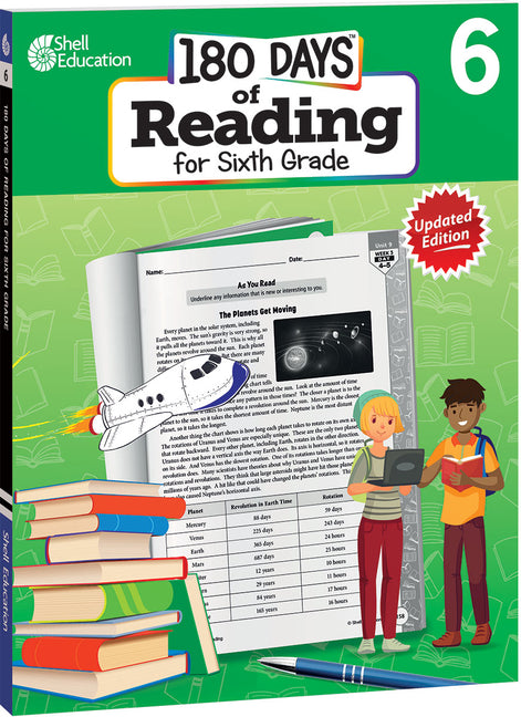 Book cover for 180 Days(tm) Reading for Sixth Grade, 2nd Edition: Practice, Assess, Diagnose