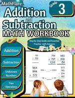 Book cover for Addition and Subtraction Math Workbook 3rd Grade: Addition and Subtraction Grade 3 with Regrouping Activities