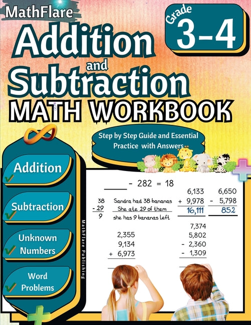 Addition and Subtraction Math Workbook 3rd and 4th Grade: Word Problem ...
