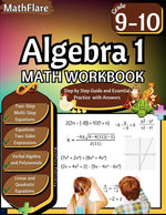 Book cover for Algebra 1 Workbook 9th and 10th Grade: Grade 9-10 Algebra 1 Workbook, Verbal Algebra, Linear and Quadratic Equations, Polynomials, Equations and Expre
