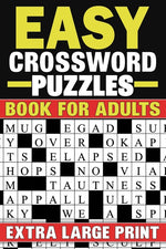 Book cover for Easy Crossword Puzzles Book For Adults: Extra Large Print Crossword Puzzles Book With Solutions