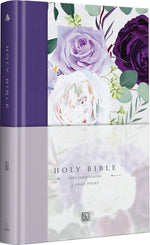 Book cover for KJV Holy Bible, Large Print Medium Format, Purple Cloth Hardcover W/Ribbon Marker, Red Letter