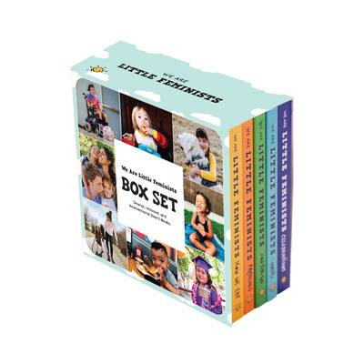 Book cover for We Are Little Feminists Box Set: Families, How We Eat, On-The-Go, Celebrations, & Hair: Diverse, Inclusive, & Intersectional Board Books