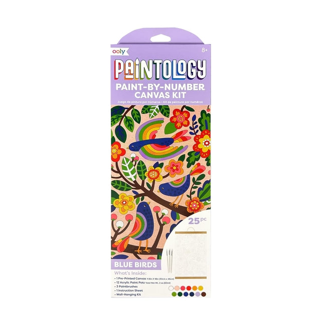 Book cover for Paintology Paint by Number Canvas Kit - Blue Birds (25 PC Set)