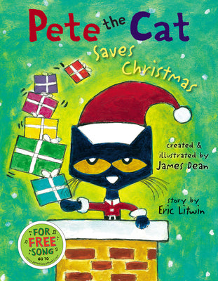 Book cover for Pete the Cat Saves Christmas: A Christmas Holiday Book for Kids