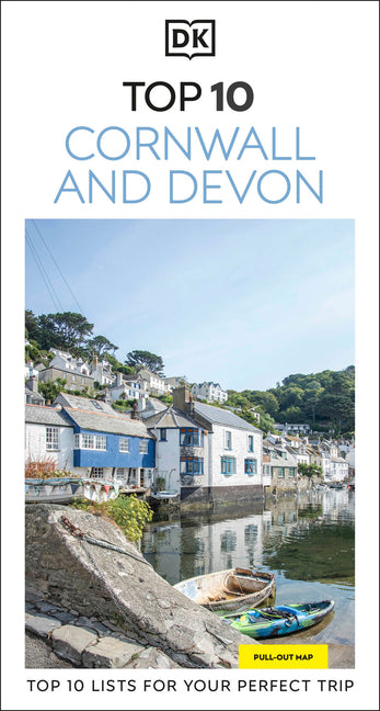 Book cover for DK Top 10 Cornwall and Devon: Top 10 Lists for Your Perfect Trip, Plus an All-Weather Folded Map