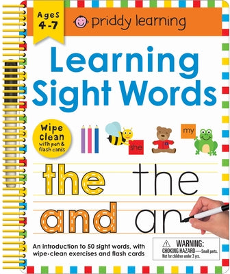 Book cover for Wipe Clean: Learning Sight Words: Includes a Wipe-Clean Pen and Flash Cards!
