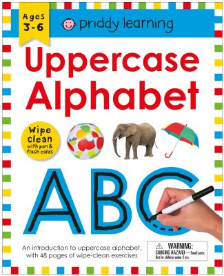 Book cover for Wipe Clean Workbook: Uppercase Alphabet (Enclosed Spiral Binding): Ages 3-6; Wipe-Clean with Pen & Flash Cards
