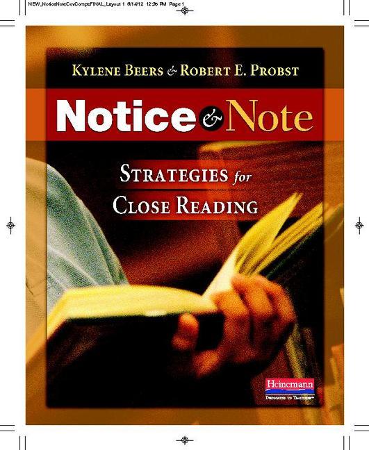 Book cover for Notice & Note: Strategies for Close Reading