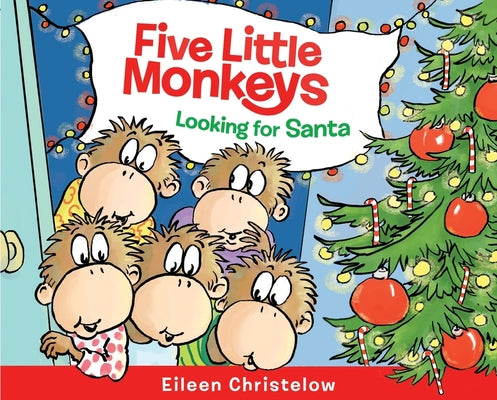 Book cover for Five Little Monkeys Looking for Santa: A Christmas Holiday Book for Kids