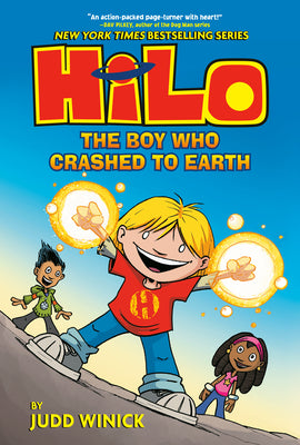 Book cover for Hilo Book 1: The Boy Who Crashed to Earth: (A Graphic Novel)