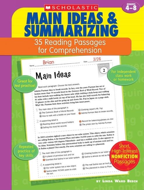 Book cover for 35 Reading Passages for Comprehension: Main Ideas & Summarizing: 35 Reading Passages for Comprehension