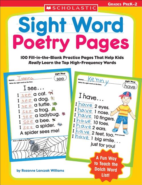 Book cover for Sight Word Poetry Pages: 100 Fill-In-The-Blank Practice Pages That Help Kids Really Learn the Top High-Frequency Words