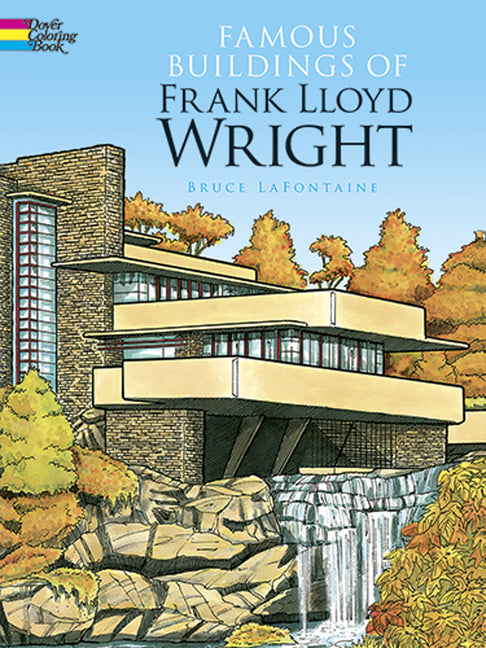 Book cover for Famous Buildings of Frank Lloyd Wright Coloring Book