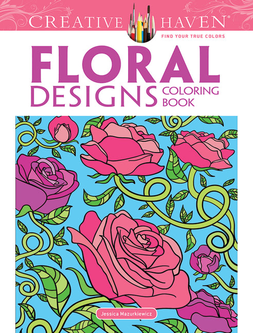 Book cover for Creative Haven Floral Designs Coloring Book (Green)