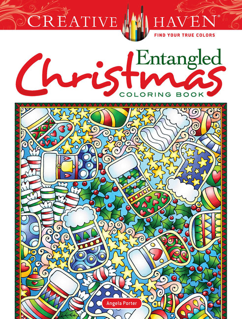 Book cover for Creative Haven Entangled Christmas Coloring Book
