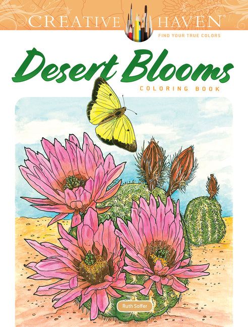 Book cover for Creative Haven Desert Blooms Coloring Book