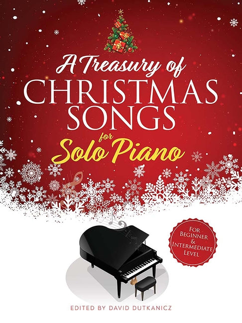 Book cover for Treasury of Christmas Songs for Solo Piano: For Beginner & Intermediate Level