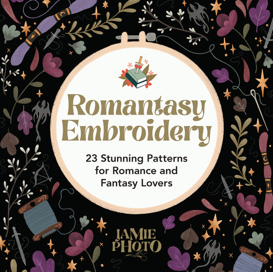 Book cover for Romantasy Embroidery: 23 Stunning Patterns for Romance and Fantasy Lovers
