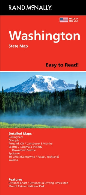 Book cover for Rand McNally Easy to Read: Washington State Map