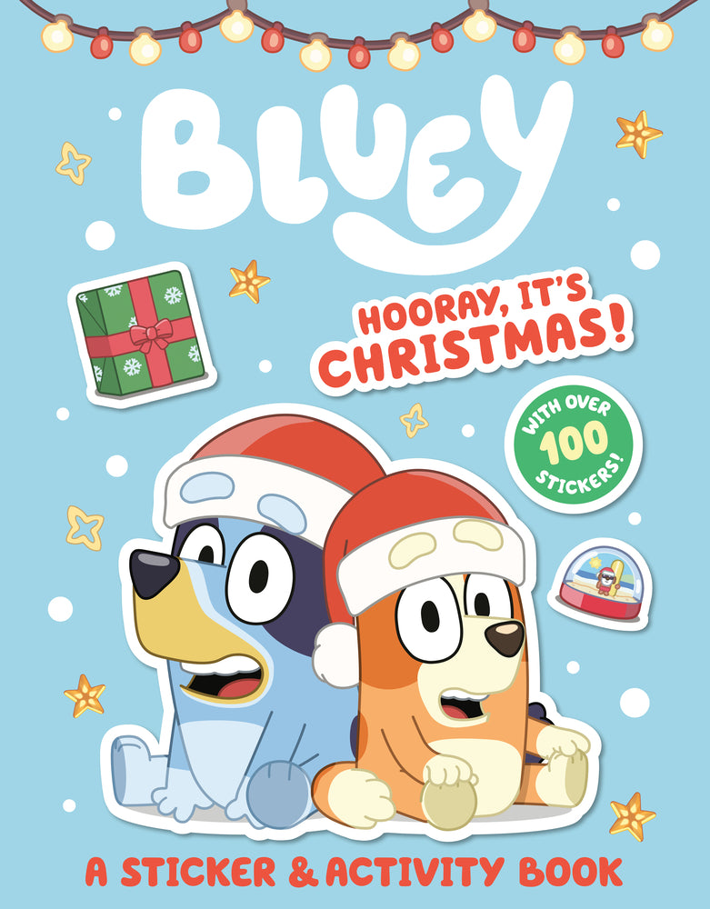 Book cover for Bluey: Hooray, It's Christmas!: A Sticker & Activity Book