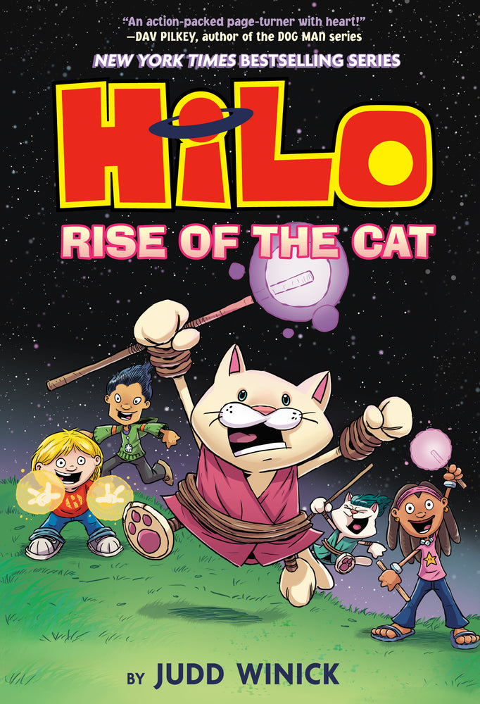 Book cover for Hilo Book 10: Rise of the Cat: (A Graphic Novel)