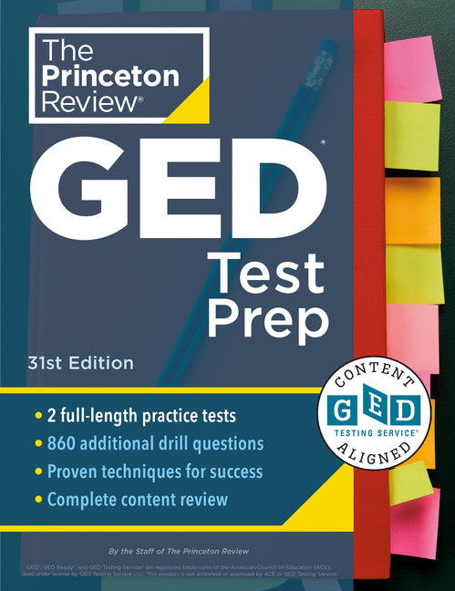 Book cover for Princeton Review GED Test Prep, 31st Edition: 2 Practice Tests + Review & Techniques + Online Features