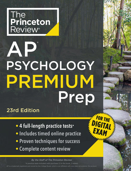 Book cover for Princeton Review AP Psychology Premium Prep, 23rd Edition: 4 Practice Tests + Digital Practice Online + Content Review