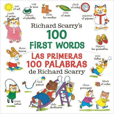 Book cover for Richard Scarry's 100 First Words/Las Primeras 100 Palabras de Richard Scarry: Bilingual Edition