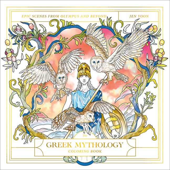 Book cover for Greek Mythology Coloring Book: Epic Scenes from Olympus and Beyond