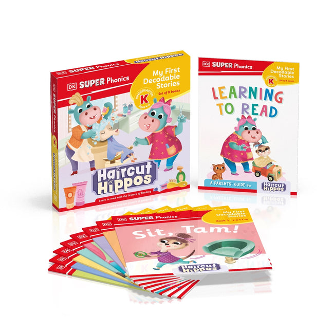 Book cover for DK Super Phonics My First Decodable Stories Haircut Hippos