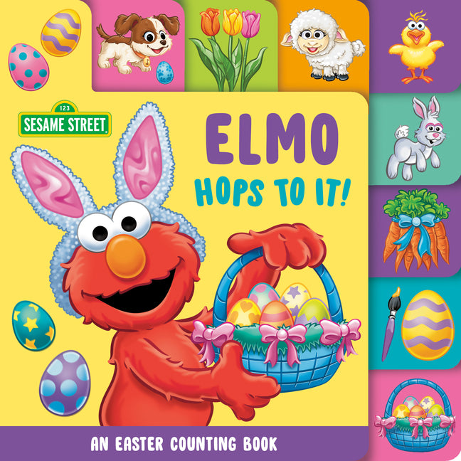 Book cover for Elmo Hops to It! an Easter Counting Book (Sesame Street)