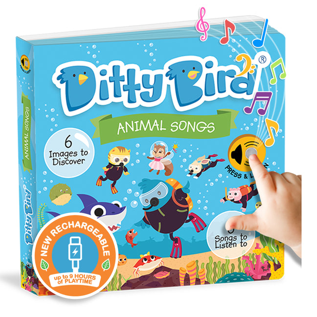 Book cover for Ditty Bird Animal Songs Interactive Sound Book for Toddlers 1- 3 Musical Books for 1 Year Old Baby Shark