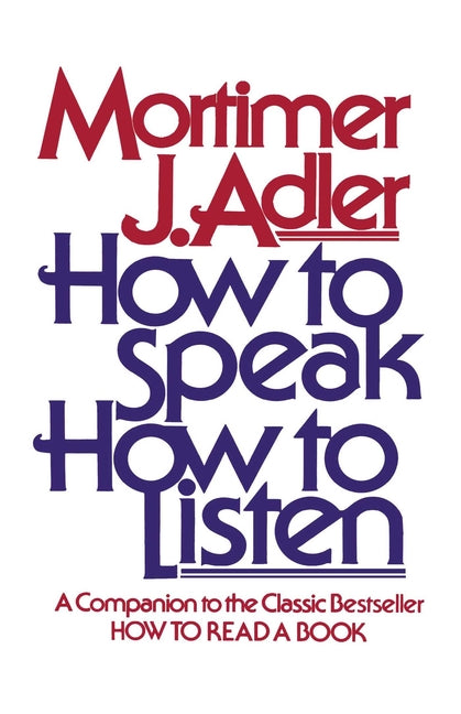 Book cover for How to Speak How to Listen