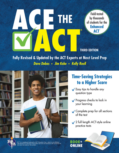 Book cover for Ace the ACT 2026-2027 Book + Online (Third Edition, Revised)