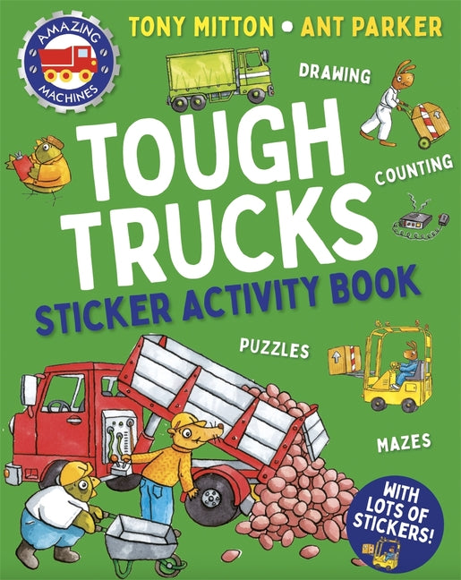Book cover for Amazing Machines Tough Trucks Sticker Activity Book