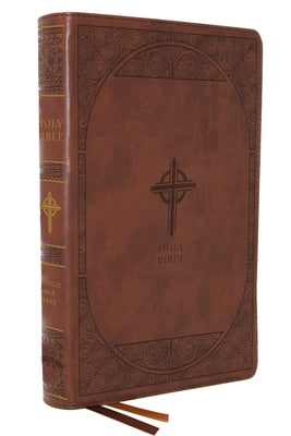 Book cover for Nabre, New American Bible, Revised Edition, Catholic Bible, Large Print Edition, Leathersoft, Brown, Thumb Indexed, Comfort Print: Holy Bible