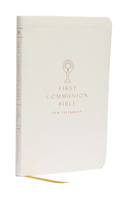 Book cover for Nabre, New American Bible, Revised Edition, Catholic Bible, First Communion Bible: New Testament, Leathersoft, White: Holy Bible