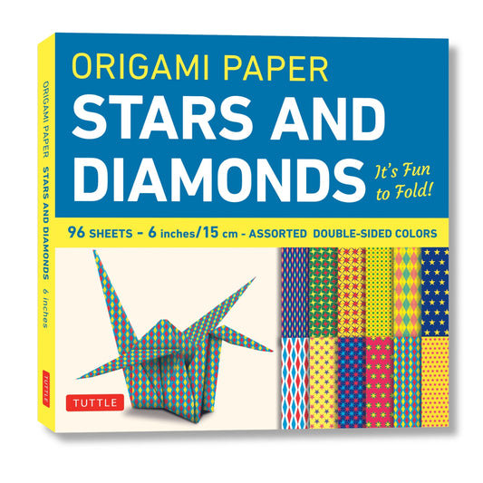 Book cover for Origami Paper 96 Sheets - Stars and Diamonds 6 Inch (15 CM): Tuttle Origami Paper: Origami Sheets Printed with 12 Different Patterns: Instructions for