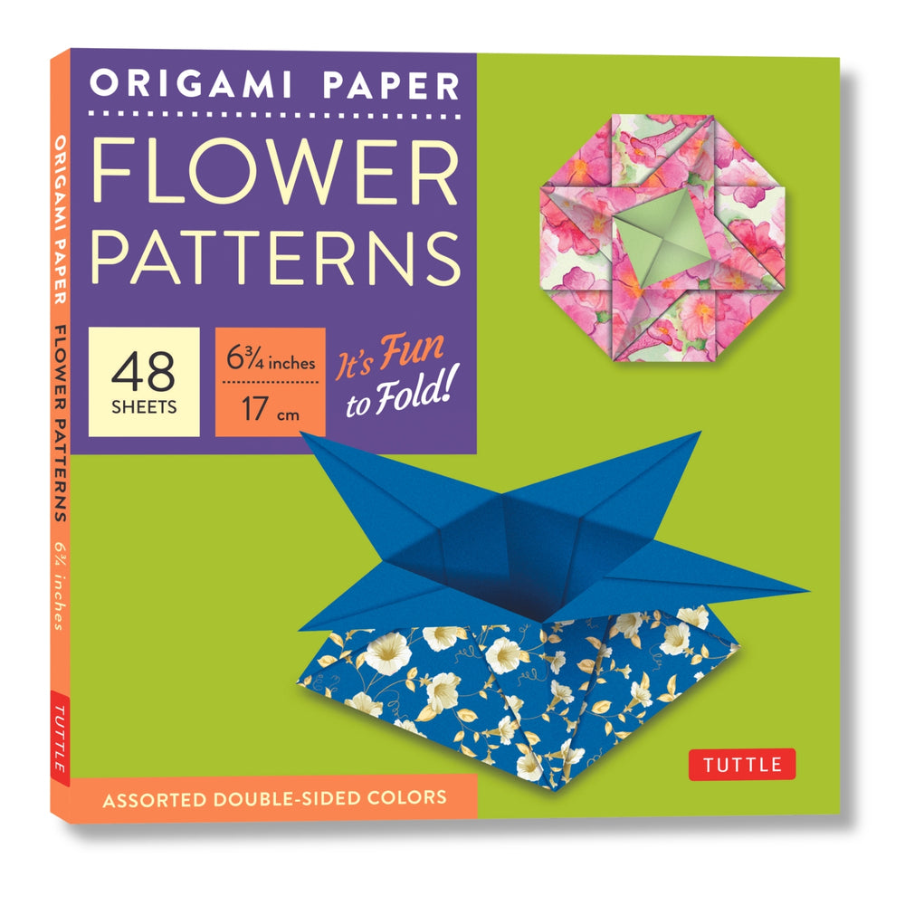 Book cover for Origami Paper 6 3/4 (17 CM) Flower Patterns 48 Sheets: Tuttle Origami Paper: Double-Side Origami Sheets Printed with 8 Different Designs: Instructions