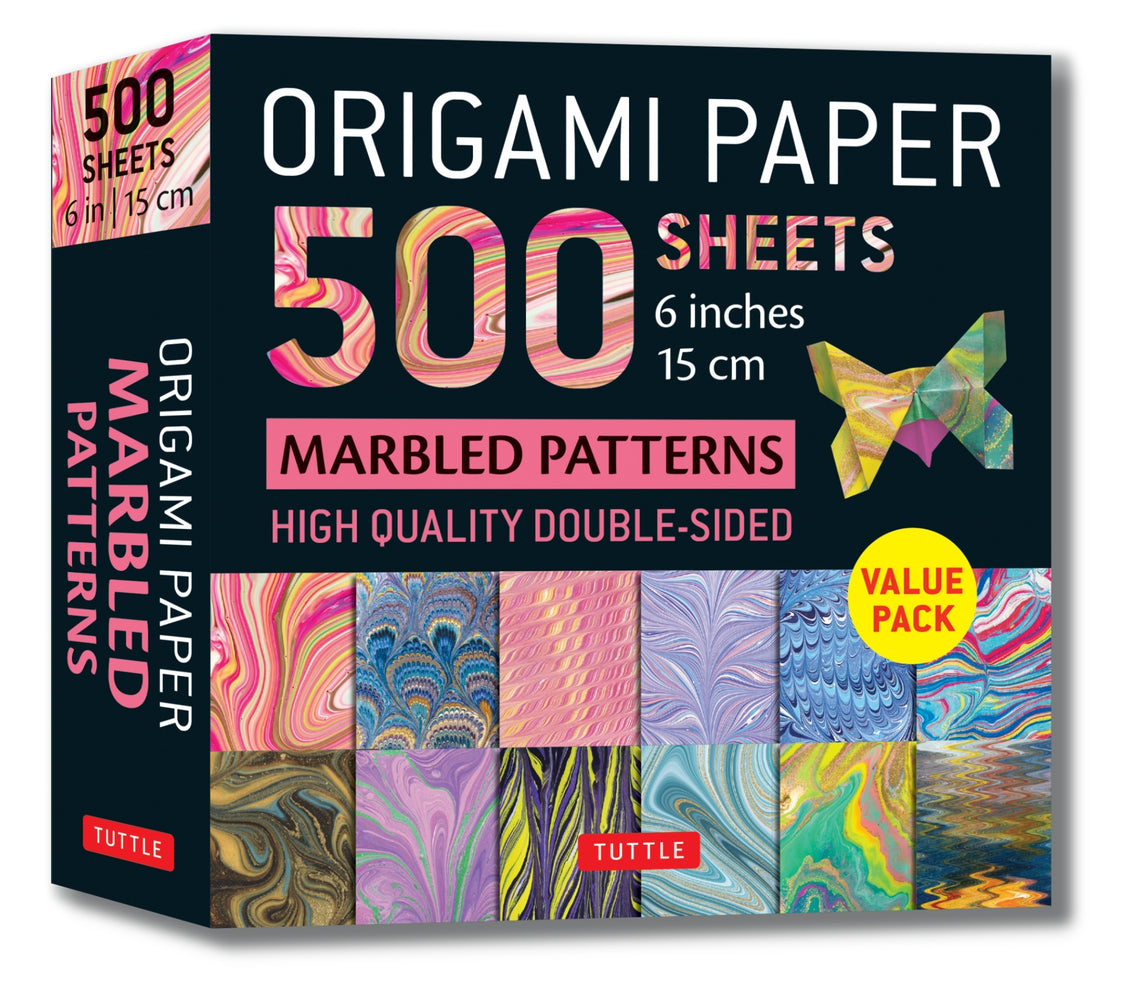 Book cover for Origami Paper 500 Sheets Marbled Patterns 6 (15 CM): Tuttle Origami Paper: Double-Sided Origami Sheets Printed with 12 Different Designs (Instructions