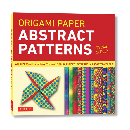 Book cover for Origami Paper - Abstract Patterns - 8 1/4 - 48 Sheets: Tuttle Origami Paper: Large Origami Sheets Printed with 12 Different Designs: Instructions for