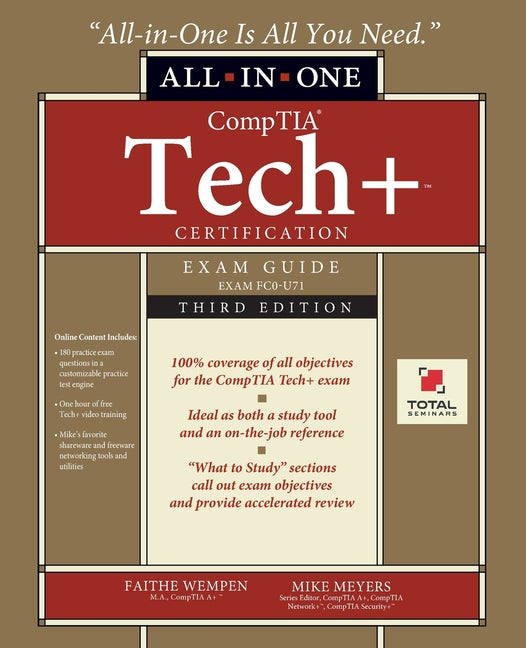 Book cover for CompTIA Tech+ Certification All-in-One Exam Guide, Third Edition (Exam FC0-U71)