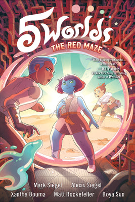 Book cover for 5 Worlds Book 3: The Red Maze: (A Graphic Novel)