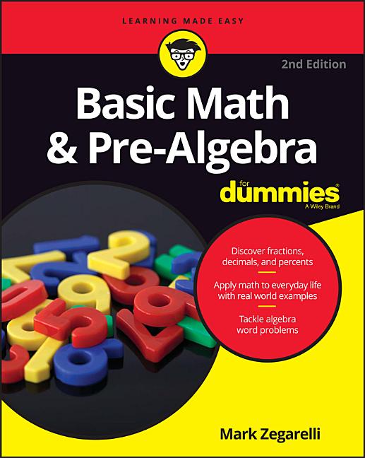 Book cover for Basic Math & Pre-Algebra for Dummies