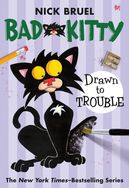 Book cover for Bad Kitty Drawn to Trouble (Paperback Black-And-White Edition)