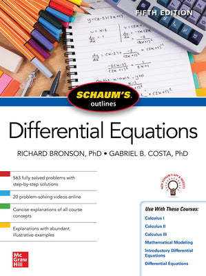 Book cover for Schaum's Outline of Differential Equations, Fifth Edition