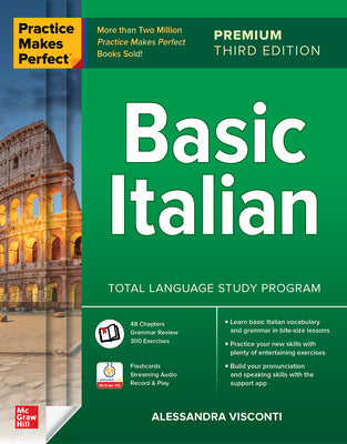Book cover for Practice Makes Perfect: Basic Italian, Premium Third Edition